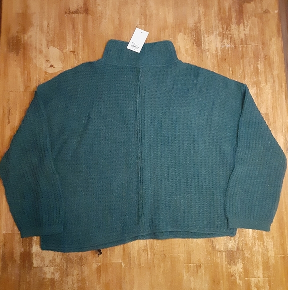 Sonoma Petites Green Twist Mockneck Sweater - Picture 2 of 8